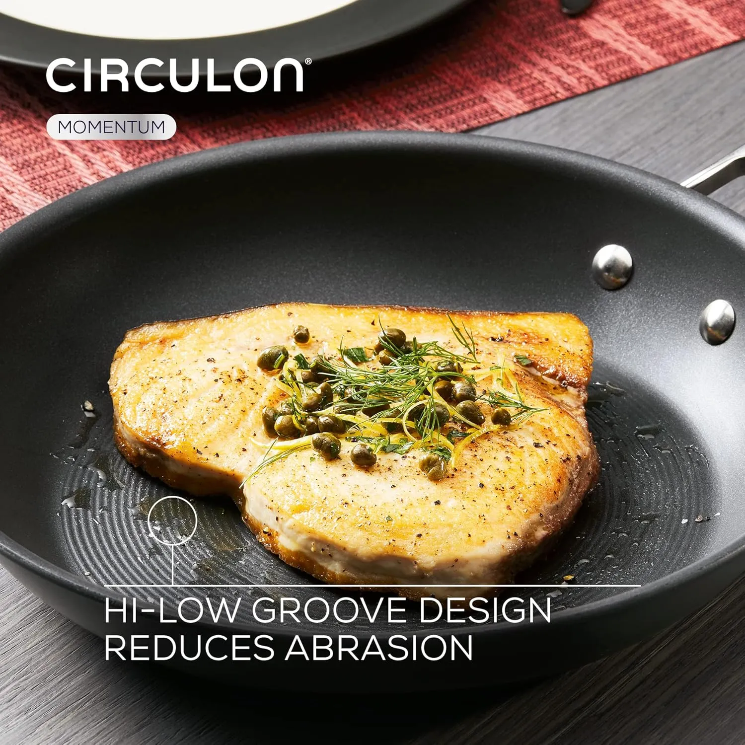 Circulon 83793 - Momentum - Hard Anodised Frying Pan - Total Non Stick - Induction Suitable - 21.6 cm, Black