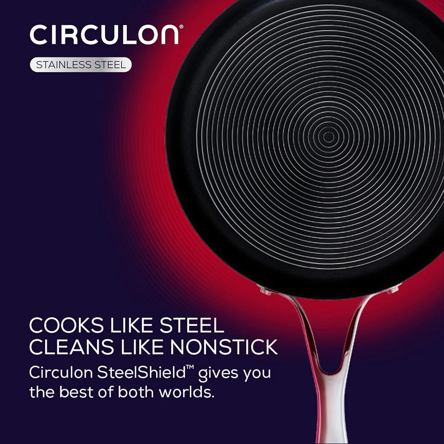 Circulon - S Series - SteelShield - Induction 3 Piece Saucepan Set- 16/18/20cm - Non stick - Dishwasher Safe - Stay Cool Handles and glass lids