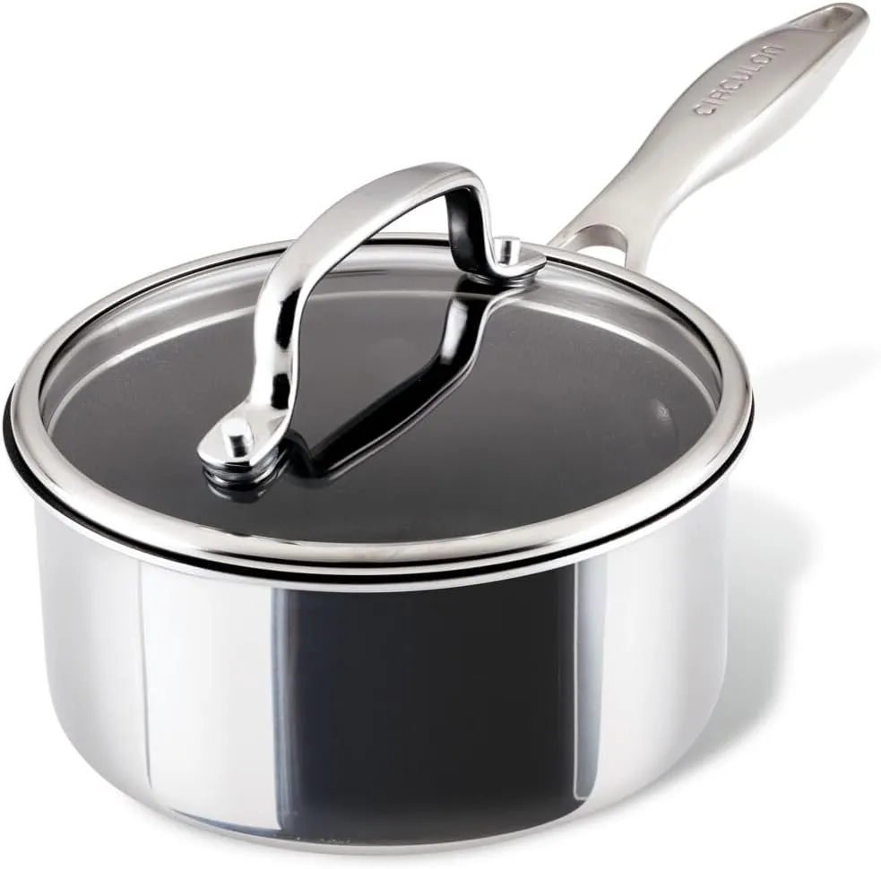 Circulon Scratch Defense Stainless Steel Saucepan with Extreme Non Stick: 16cm Saucepan with Lid, Induction & All Hob Suitable