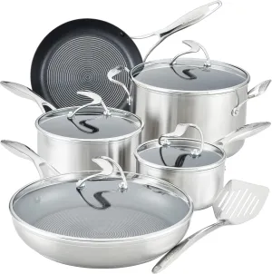 Circulon Stainless Steel Cookware Pots and Pans Set with SteelShield Hybrid Stainless and Nonstick Technology