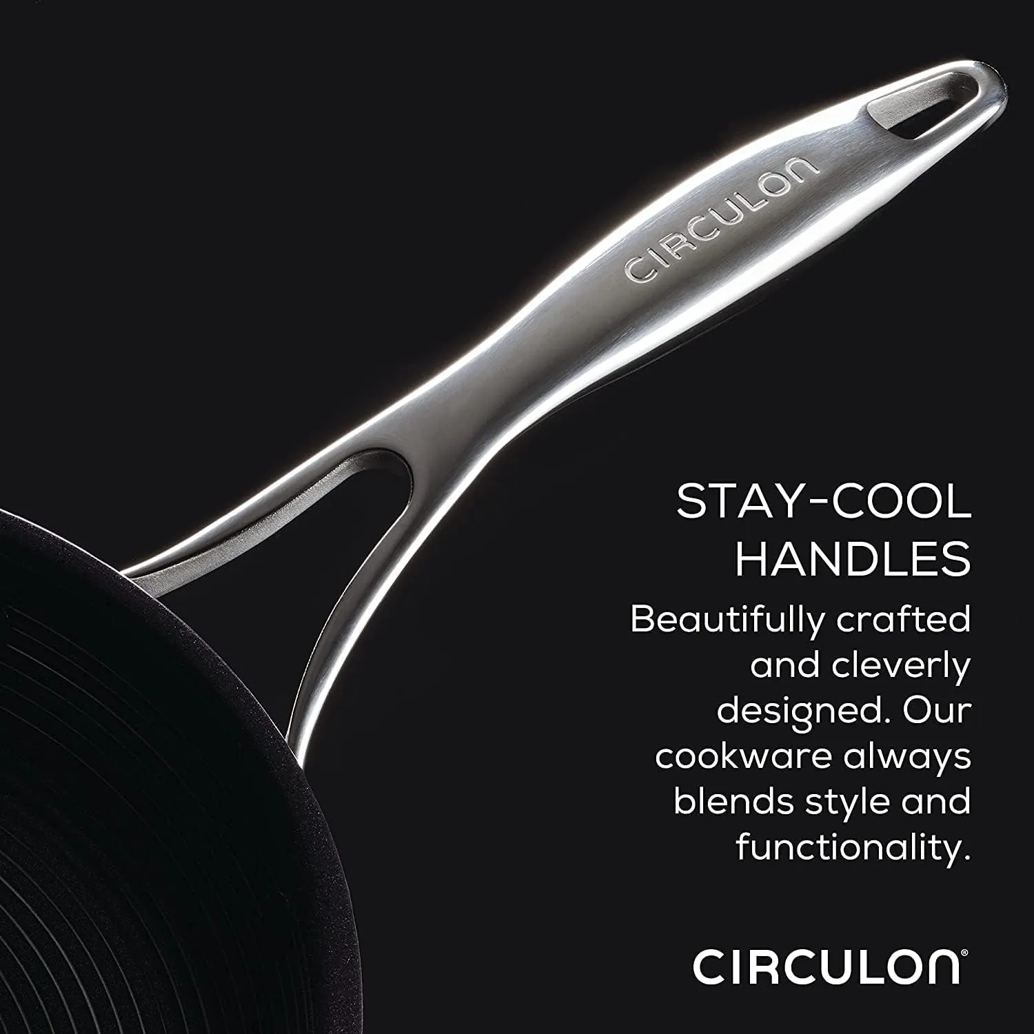 Circulon SteelShield C Series Stainless Steel Frying Pan 25cm - Induction Frying Pan with Hybrid Non Stick, Metal Utensil Safe & Dishwasher Safe Cookware