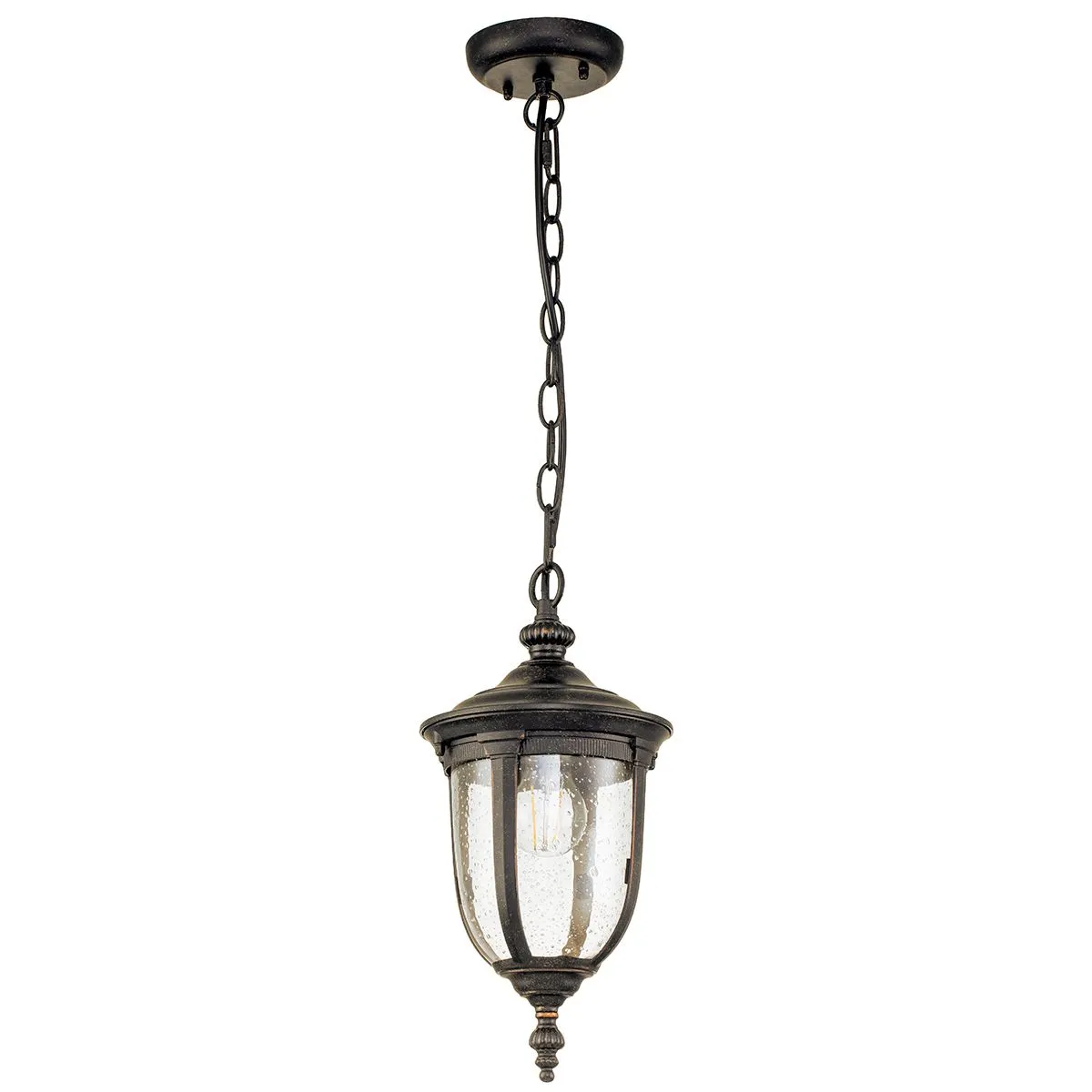 Cleveland 1 Light Small Chain Lantern | Weathered Bronze