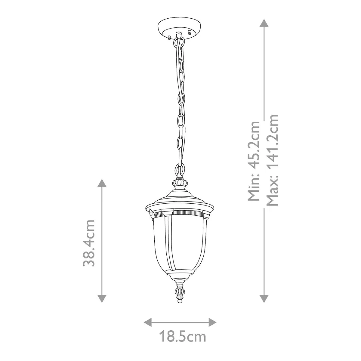 Cleveland 1 Light Small Chain Lantern | Weathered Bronze