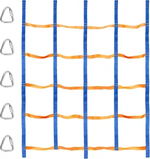 Climbing Net for Kids Outdoor, Portable Ninja Cargo Net Rope Ladder Monkey Bars for Ninja Slackline, Jungle Gyms, Swing Set, Ninja Warrior Style Obstacle Courses for Outdoor Treehouse