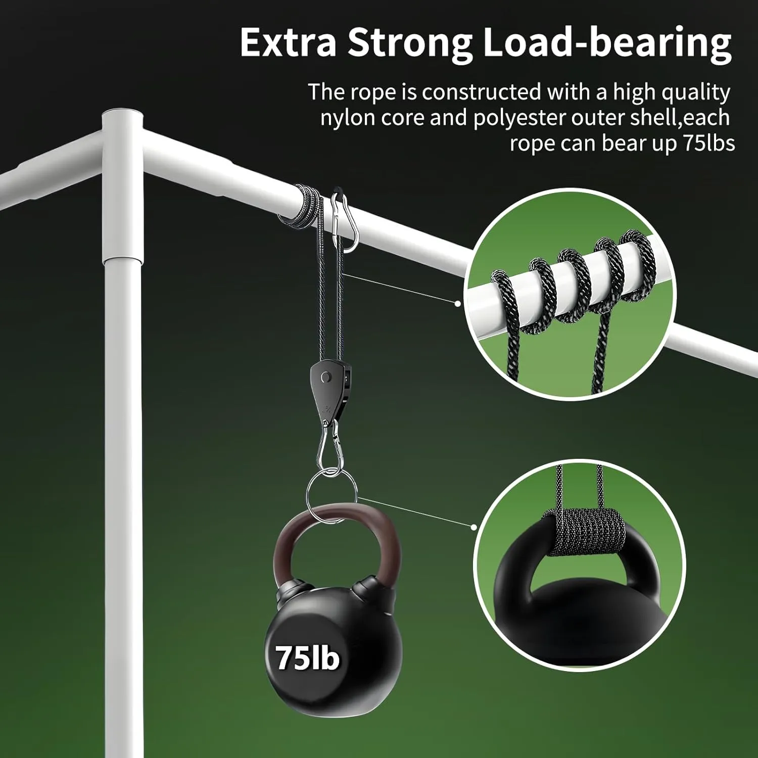 CONBOLA Camping Rope with Tent Stakes Set, 1/8" Adjustable Rope Hanger with Heavy Duty Metal Tent Pegs Tarp Straps Pulley System for Camping,Canopy,Kayak,Plants Grow Light.(4 Pack)