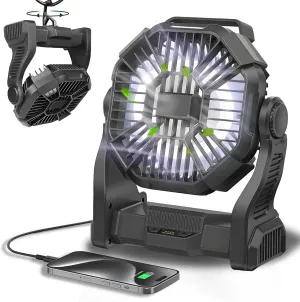 CONBOLA Portable Fan Rechargeable, 20400mAh Cordless Battery Powered Fan with LED Lantern, USB C Battery Operated for Travel Bedroom Home Camping Tent Office Beach Desk Fishing Outdoor