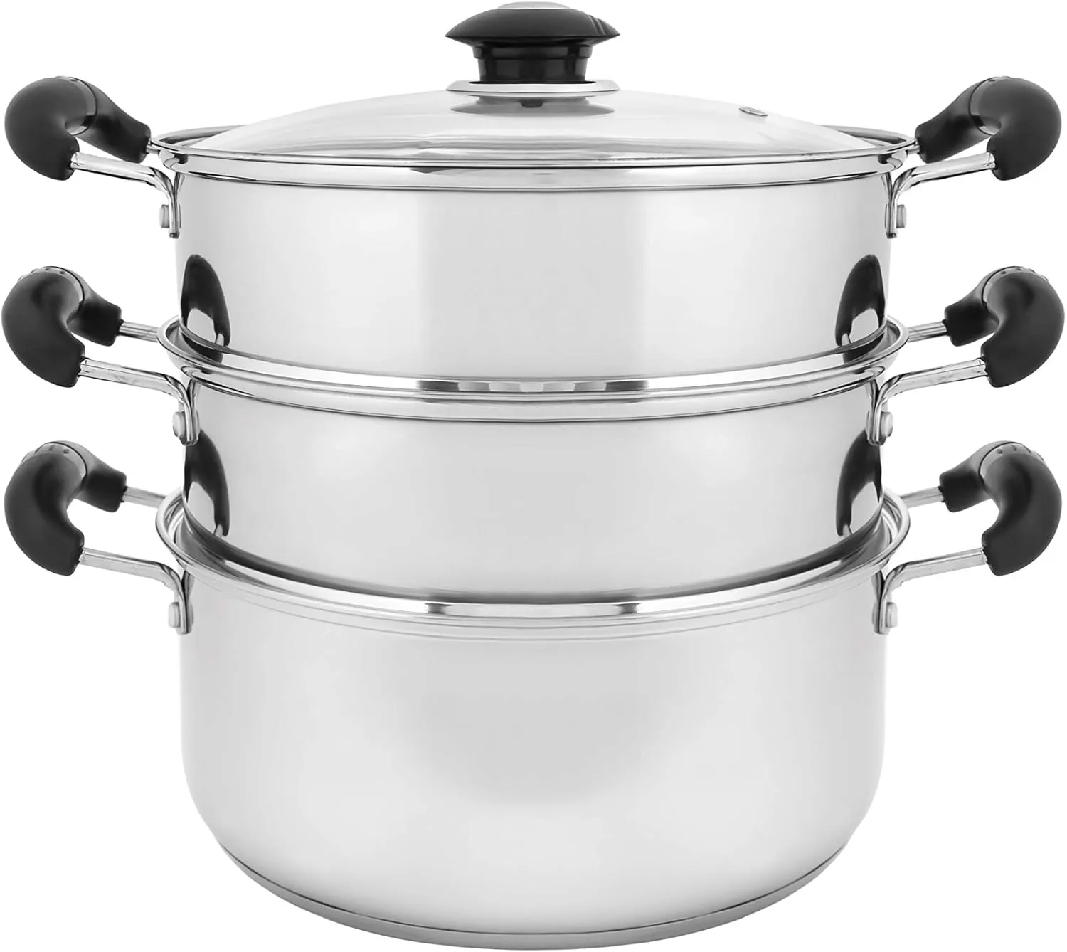 CONCORD 10" Stainless Steel 3 Tier Steamer Steaming Pot Cookware 24 CM (Induction Compatible)
