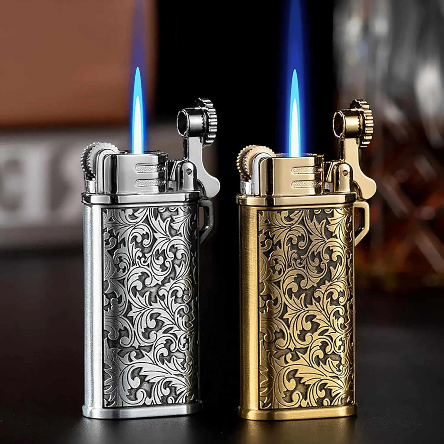 Cool Creative Design Butane Torch Lighters Refillable Novelty Lighter for Fireplace Candle Camping BBQ (Without Gas) (07)
