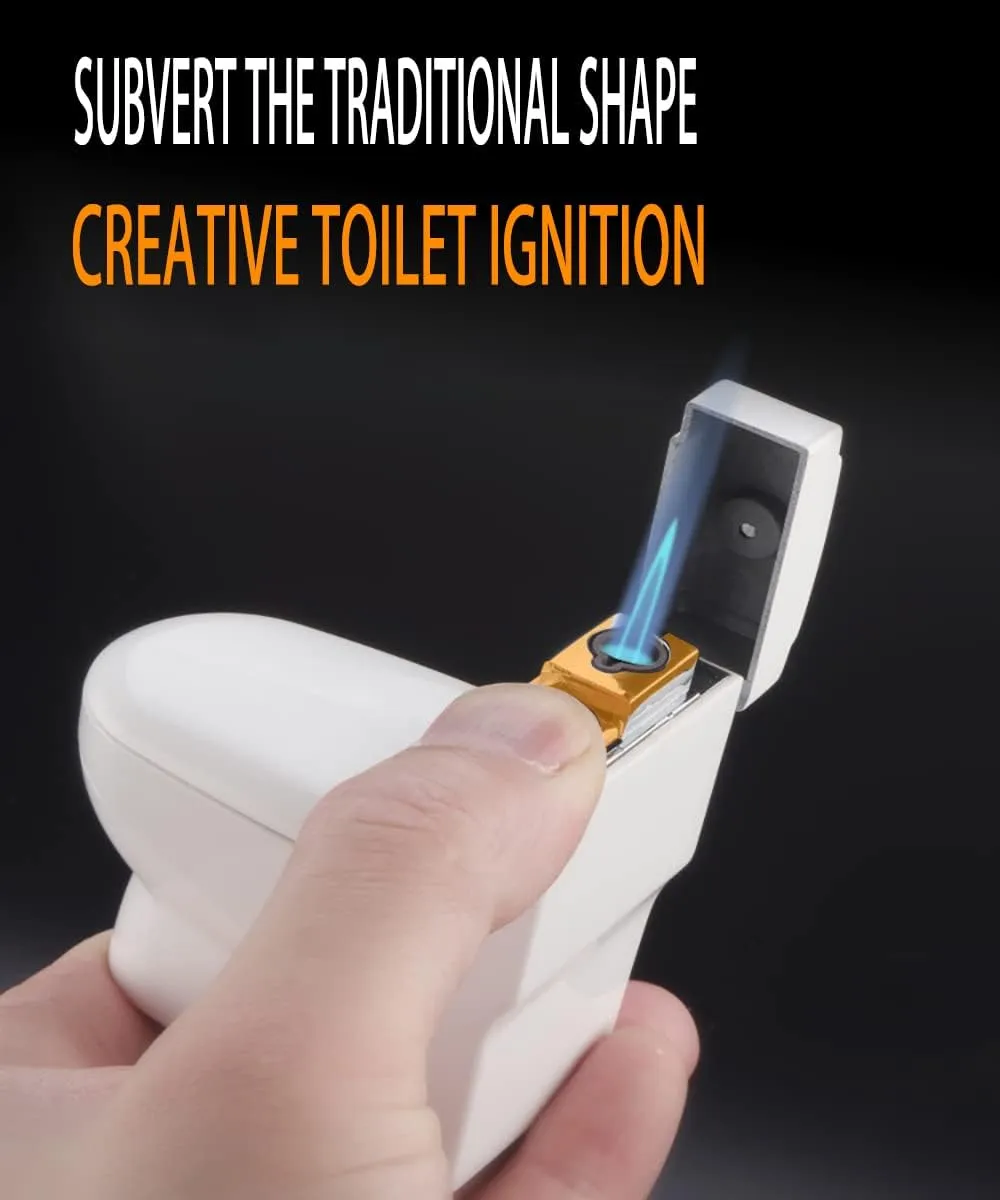 Cool Torch Lighters Refillable Creative Toilet Shape Windproof Jet Flame Lighter for Gifts Fireplace Candle Camping BBQ (Without Butane Gas) (21)
