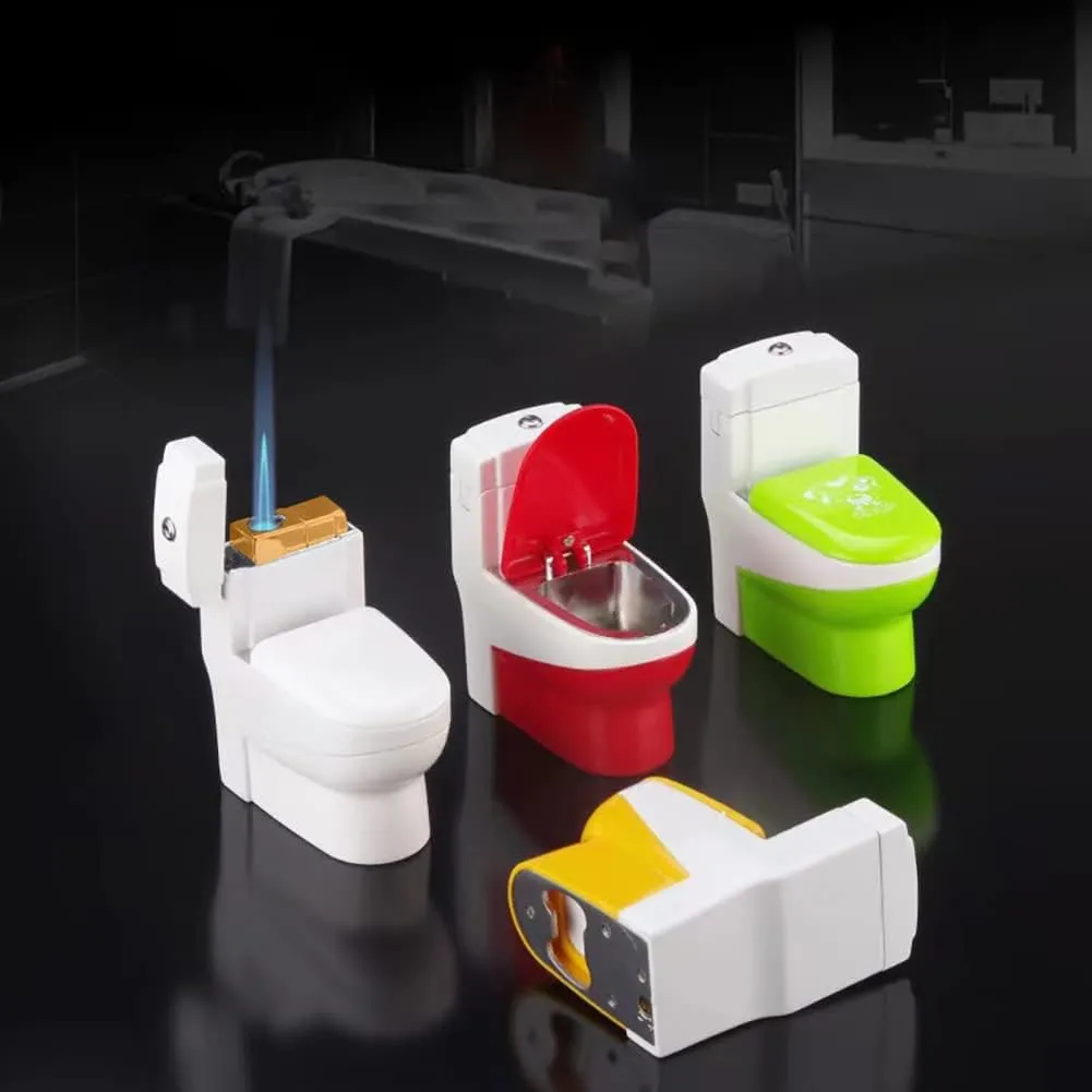 Cool Torch Lighters Refillable Creative Toilet Shape Windproof Jet Flame Lighter for Gifts Fireplace Candle Camping BBQ (Without Butane Gas) (21)