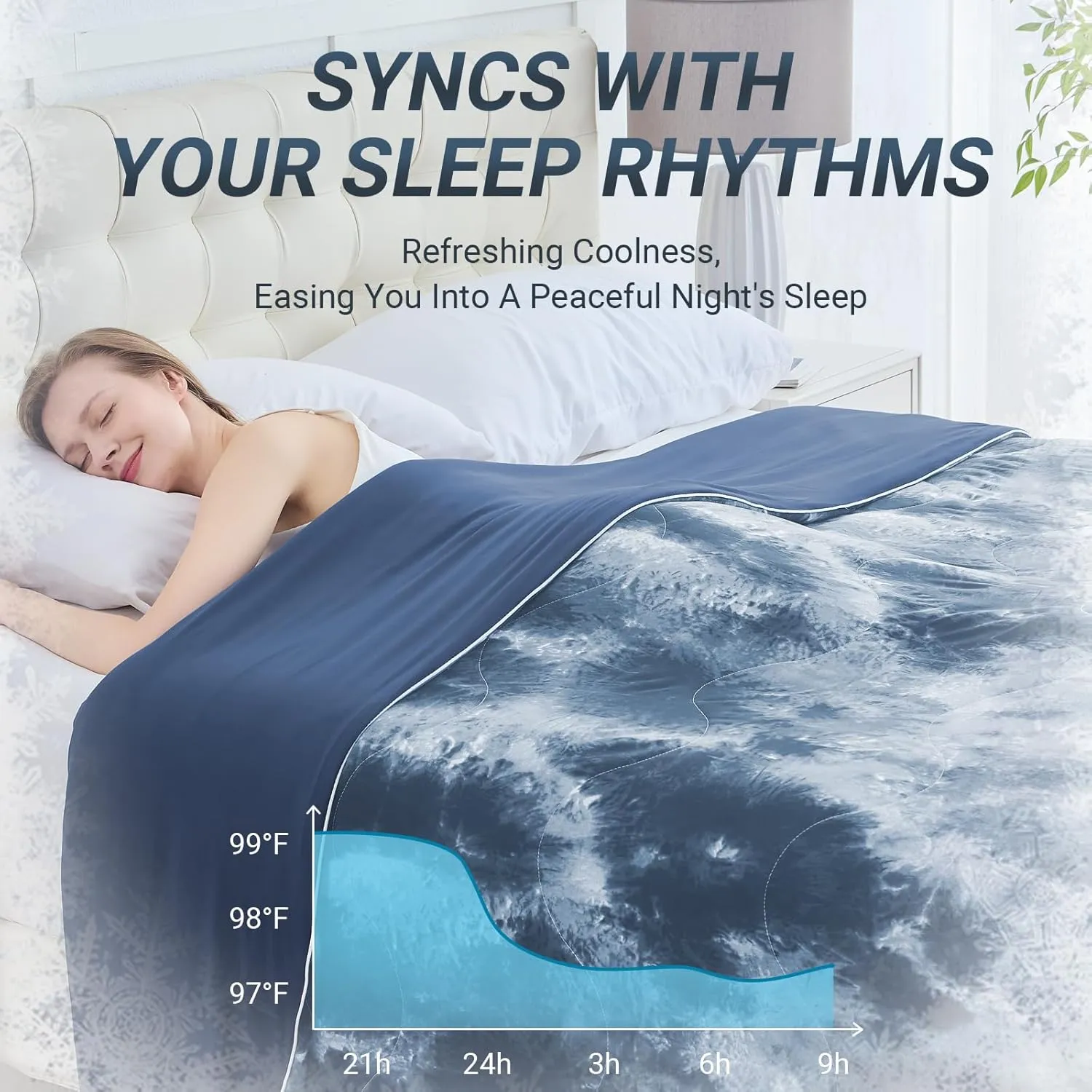 Cooling Comforter Queen Size, Summer Cooling Blankets for Hot Sleepers and Night Sweats, Lightweight Breathable Cooling Comforter Bedding for Sofa, Bed, Camping, Office