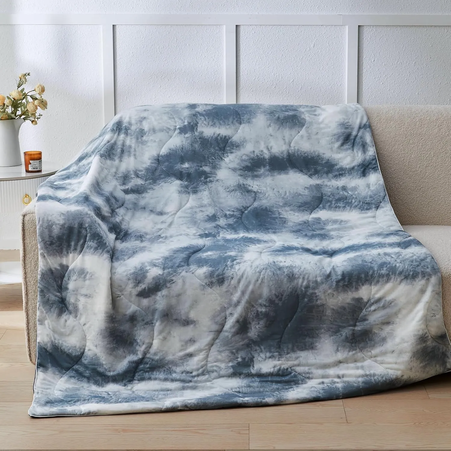 Cooling Comforter Queen Size, Summer Cooling Blankets for Hot Sleepers and Night Sweats, Lightweight Breathable Cooling Comforter Bedding for Sofa, Bed, Camping, Office