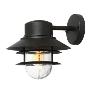 Copenhagen 1 Light Wall Lantern | Black