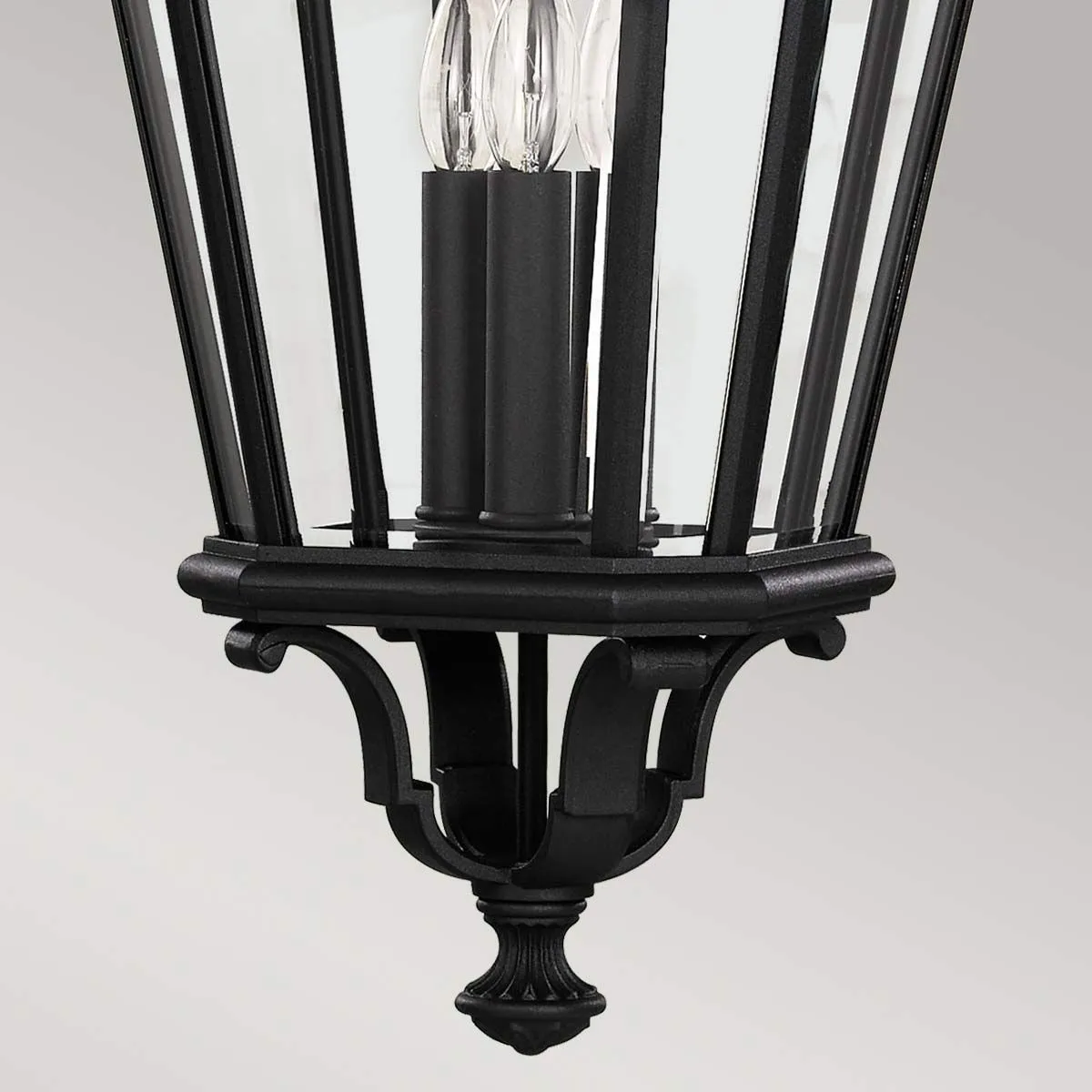 Cotswold Lane 3 Light Large Chain Lantern | Black