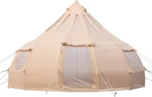 Cotton Canvas Family Camping Tent for 8-10 Person, 4 Season Glamping Tent, Hot Tent with Stove Jack Yurt Tipi, Teepee Tent
