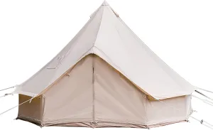 Cotton Canvas Tent, 4 Season Luxury Outdoor Camping Tent, Fire Retardant Cotton Canvas Tent with 1 Stove Jacks, Glamping Tents for Family Camping Outdoor Hunting