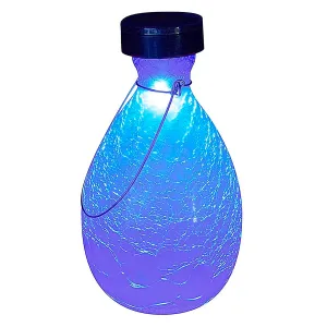 Crackled Glass Teardrop Solar Lantern