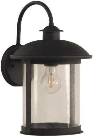 Craftmade ZA3214-DBG O'Fallon Clear Seeded Glass Outdoor Lantern/Wall Sconce, 1-Light 60 Watt, 15"H x 10"W, Dark Bronze Gilded