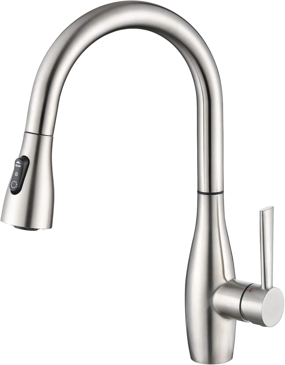 CREA Pull Down Kitchen Faucet with Sprayer 3 Modes,360°Swivel High Arc Kitchen Faucets Single Handle Brushed Nickel Stainless Steel 1 Hole Bar Sink Faucet RV Tap Uitility Laundry Faucet 3 Hole