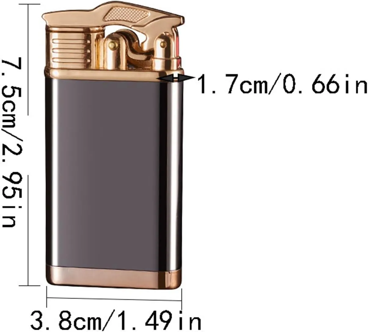 Creative Dial Rocker Arm Inflatable Lighter, Double Fire Switching Lighter, Portable Windproof Cool Clock Lighter, Gifts for Dad Men, for Grills, Camping, Without Butane Refillable ( Color : Black ice