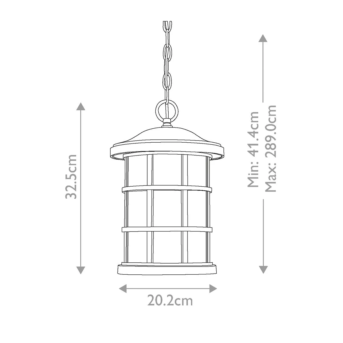 Crusade 1 Light Chain Lantern | Earth Black