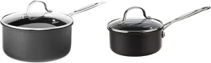 Cuisinart 6193-20 Chef's Classic Non-Stick 3-Quart Nonstick-Hard-Anodized, Saucepan w/Cover & 1-Quart Saucepan, Chef's Classic Nonstick Hard Anodized Saucepan w/Cover, 619-14