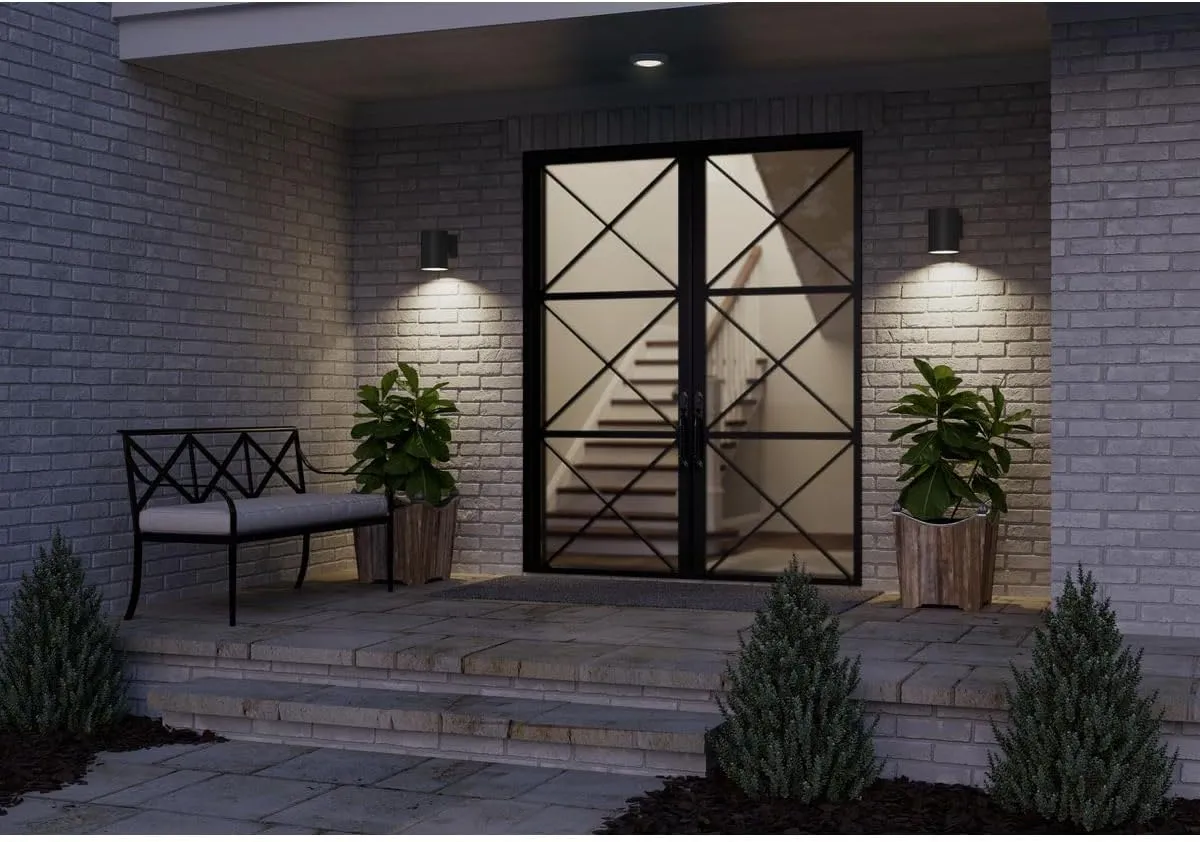 Cylinder Collection 5" Modern Outdoor Wall Lantern Light Black