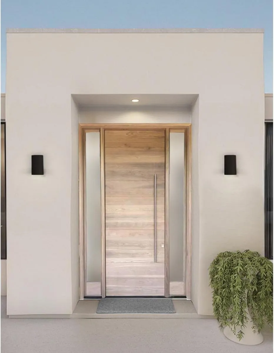 Cylinder Collection 5" Modern Outdoor Wall Lantern Light Black