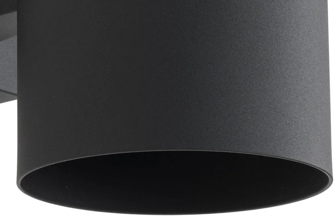 Cylinder Collection 5" Modern Outdoor Wall Lantern Light Black