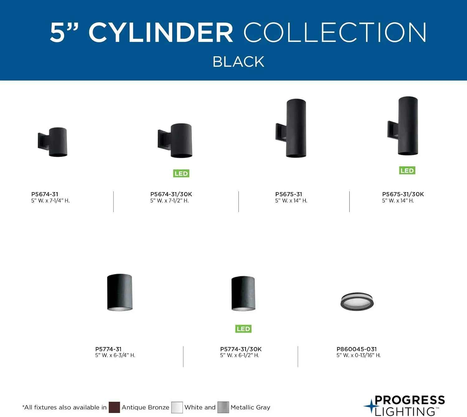 Cylinder Collection 5" Modern Outdoor Wall Lantern Light Black