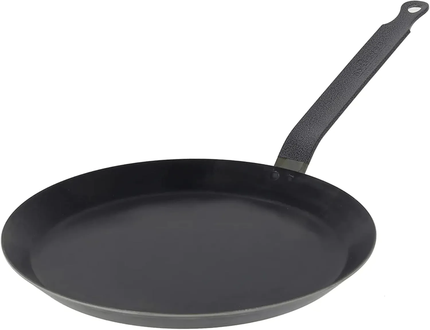 De Buyer Blue Carbon Steel Crepe & Tortilla Pan - 9.5” Diameter, 7.5” Cooking Surface - Ideal for Making & Reheating Crepes, Tortillas & Pancakes - PFAS, PFOA & PFOS Free - Made in France
