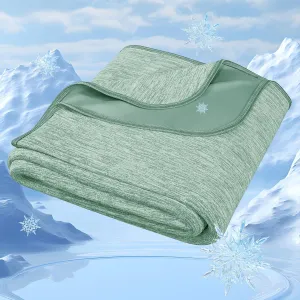 Degrees of Comfort Cooling Blanket Queen Size, Summer Cooling Blankets for Hot Sleepers, Q-Max>0.4 Cool Fiber, Cold Summer Bedding for Bed Couch Sofa, Green 90"x90"