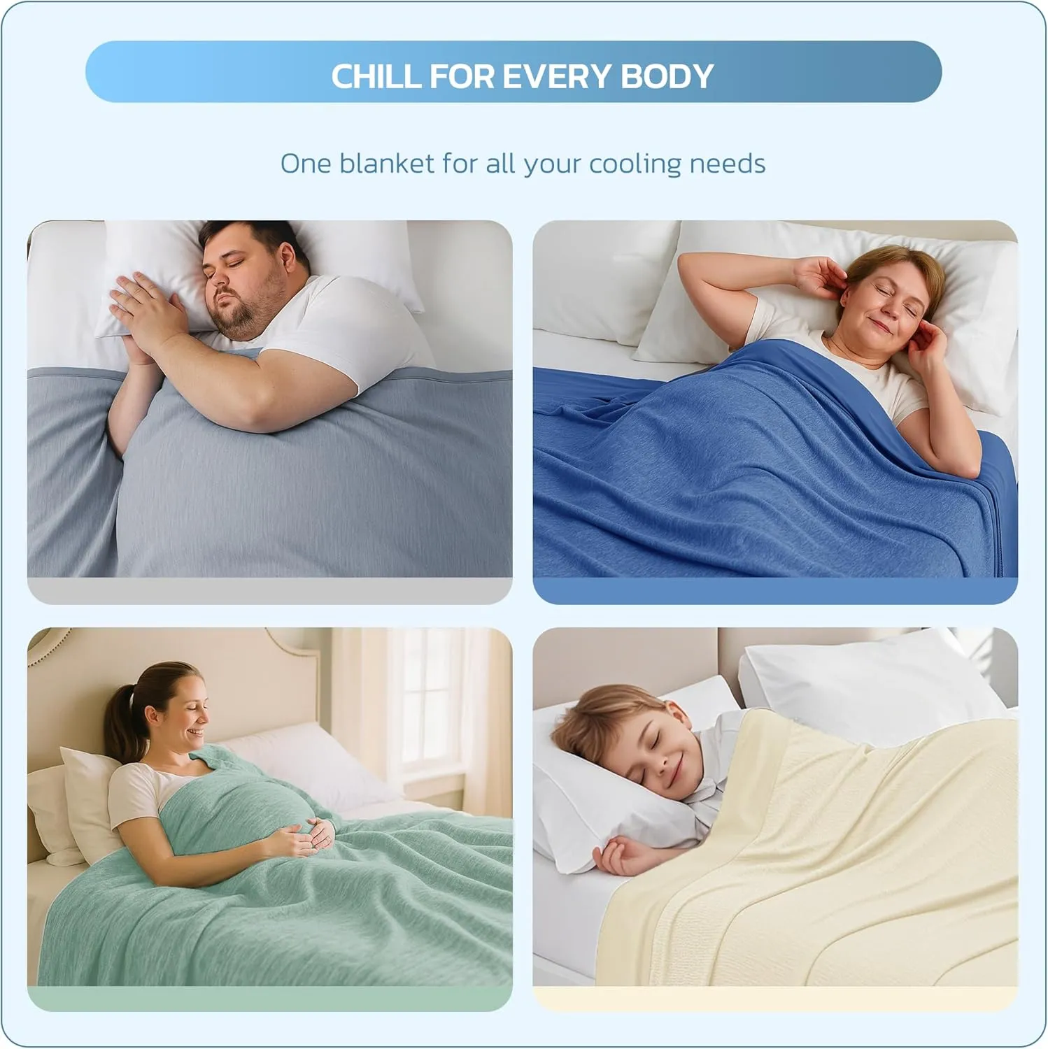 Degrees of Comfort Cooling Blanket Queen Size, Summer Cooling Blankets for Hot Sleepers, Q-Max>0.4 Cool Fiber, Cold Summer Bedding for Bed Couch Sofa, Green 90"x90"