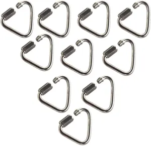 Delta Carabiner Stainless Steel Delta Quick Link Connector Heavy Duty Screw Lock Carabiner Clips for Camping Hiking M3.5 10PCS, Delta Quick Link