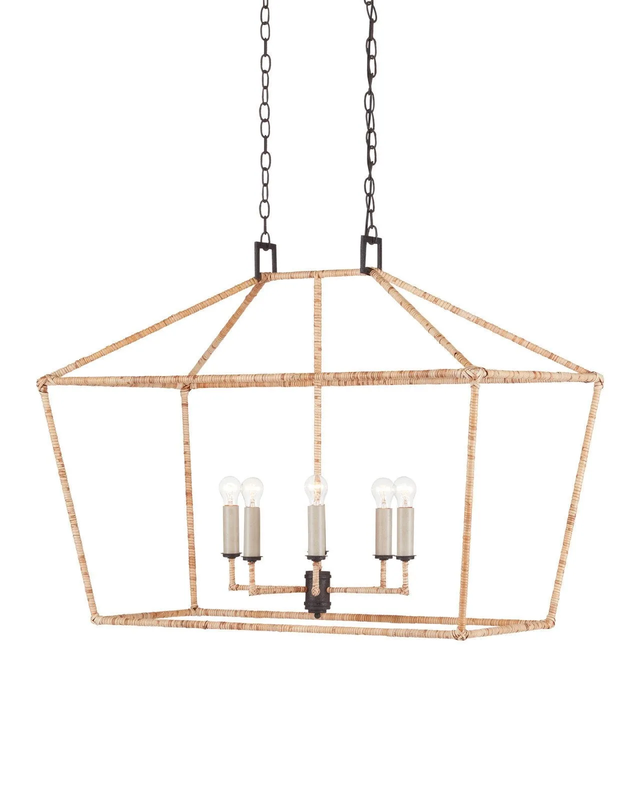Denison Rectangular Rattan Lantern