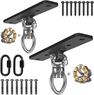 Dolibest 2 Pack Heavy Duty Swing Hangers, Swing Set Accessories with Carabiner for Indoor/Outdoor Use, Porch Swing, Hanging Kit for Wooden/Concrete Set w/ 8 Wood Screws and 8 Expansion Bolts, 900LB