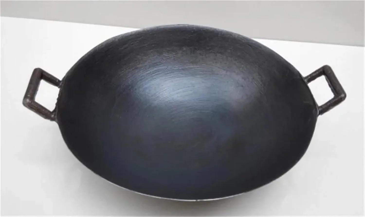 Double Ear Cast Iron Wok Cooking Pot No Coating Non Stick Classical Camping Outdoor Chinese Gas Cooker Cookware Wok Pan(30x7.5cm)