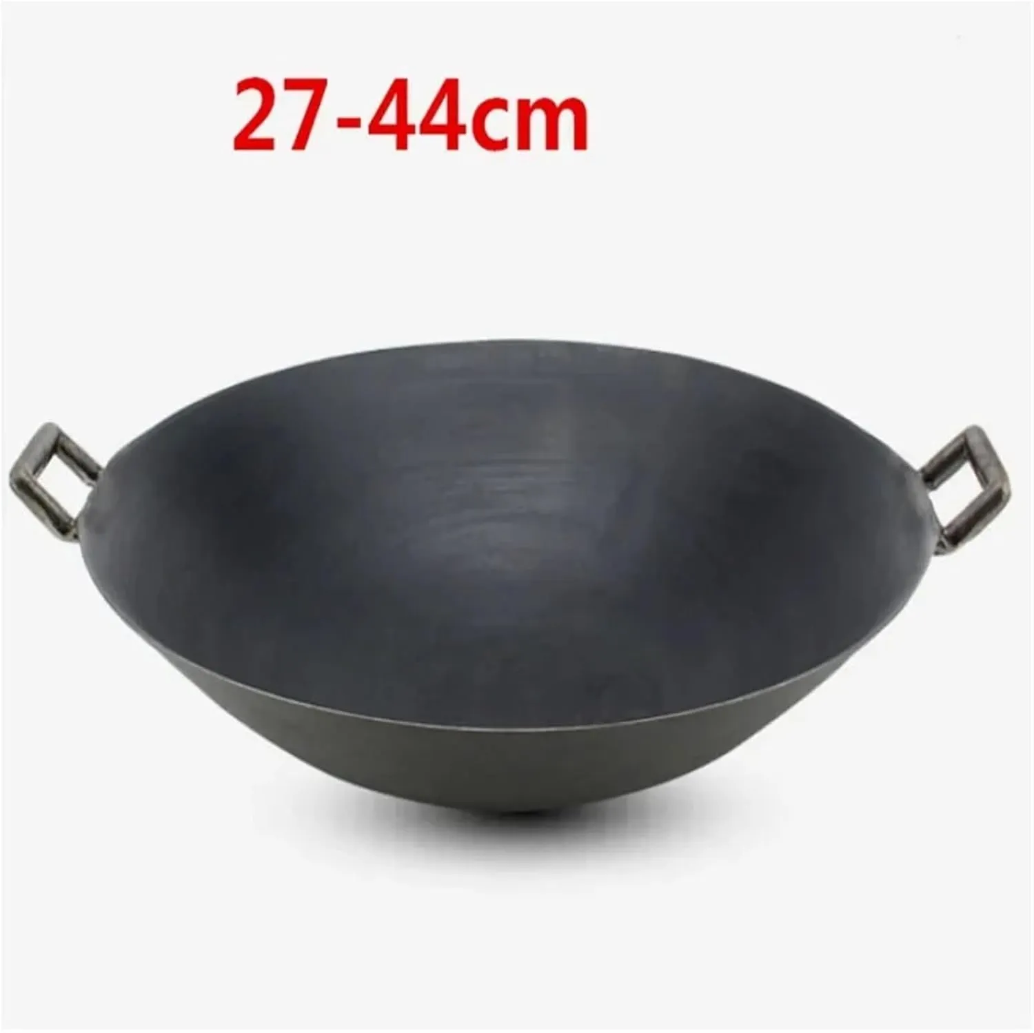 Double Ear Cast Iron Wok Cooking Pot No Coating Non Stick Classical Camping Outdoor Chinese Gas Cooker Cookware Wok Pan(30x7.5cm)