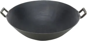 Double Ear Cast Iron Wok Cooking Pot No Coating Non Stick Classical Camping Outdoor Chinese Gas Cooker Cookware Wok Pan(30x7.5cm)