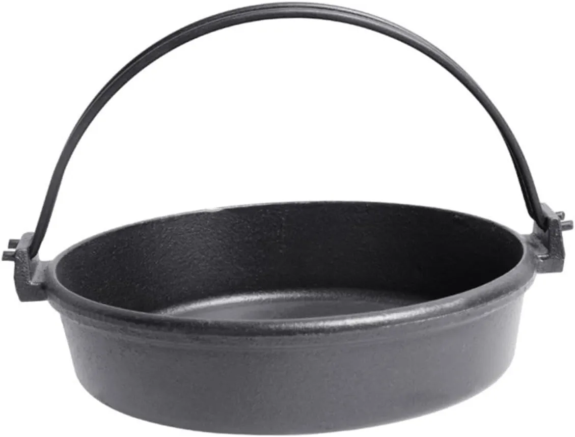 Double Handle Cast Iron Cooking Pot Ergonomic Design for Outdoor Camping Backpacking Family Gatherings Non-Stick Construction Easy to Use for Picnics