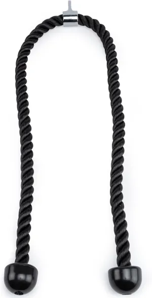 Double Length Tricep Rope for Cable Machines - 55 Inch Heavy Duty Pulldown Attachment, 4ft 7in Gym Strength Training Accessory & Home Workout Equipment