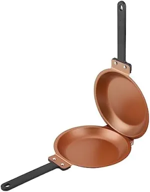 Double Side Frying Pan Non Stick Flip Folding Frying Pan Fried Egg Pancake Maker Household Kitchen Cookware Gold