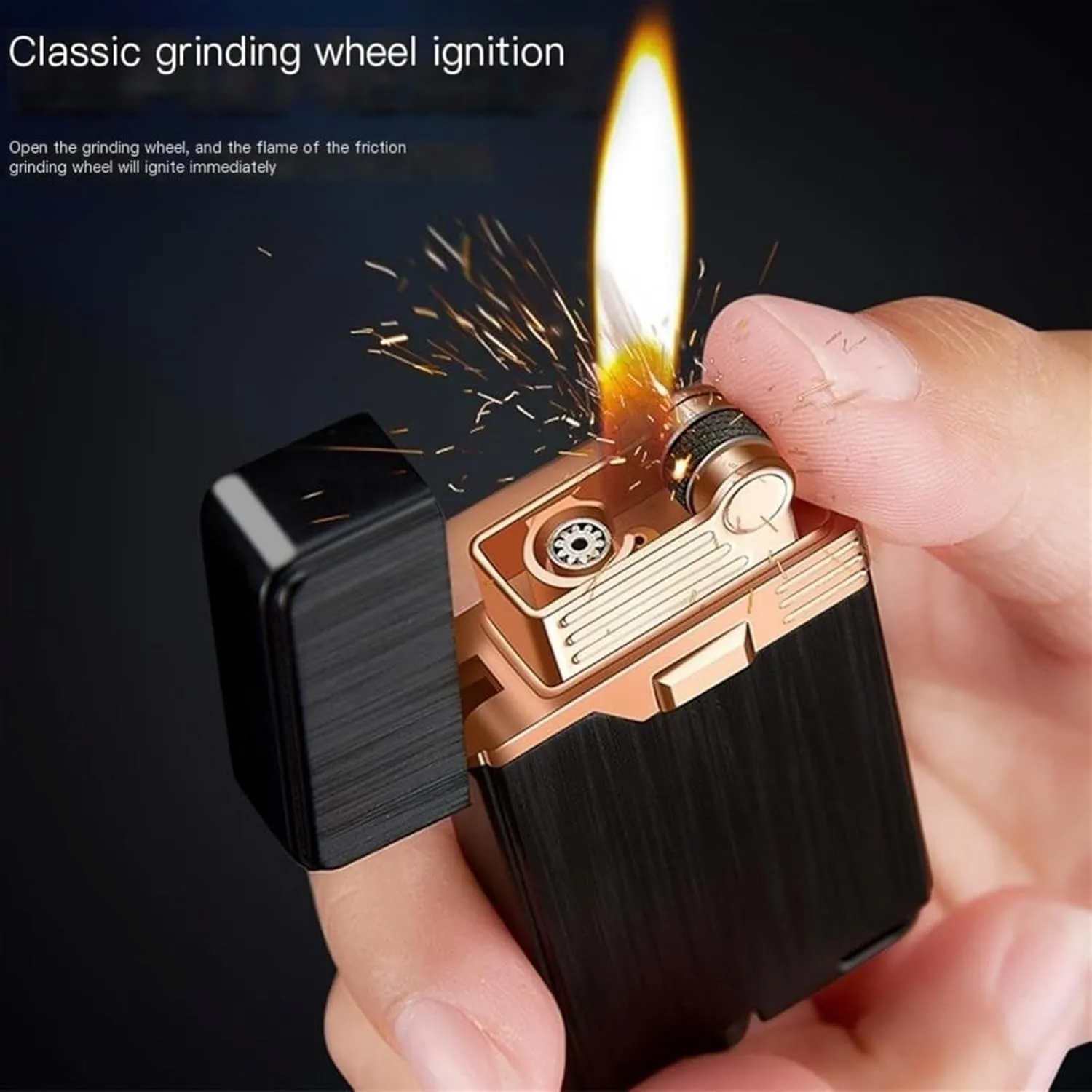 Dual Flame Lighter, 2-in-1 Lighter with Soft Frame and Jet Flame, Refillable Adjustable Gas Lighter, Portable Survival Lighter for Outdoor Camping Hiking BBQ Candle (Butane Not Included)(Blue)