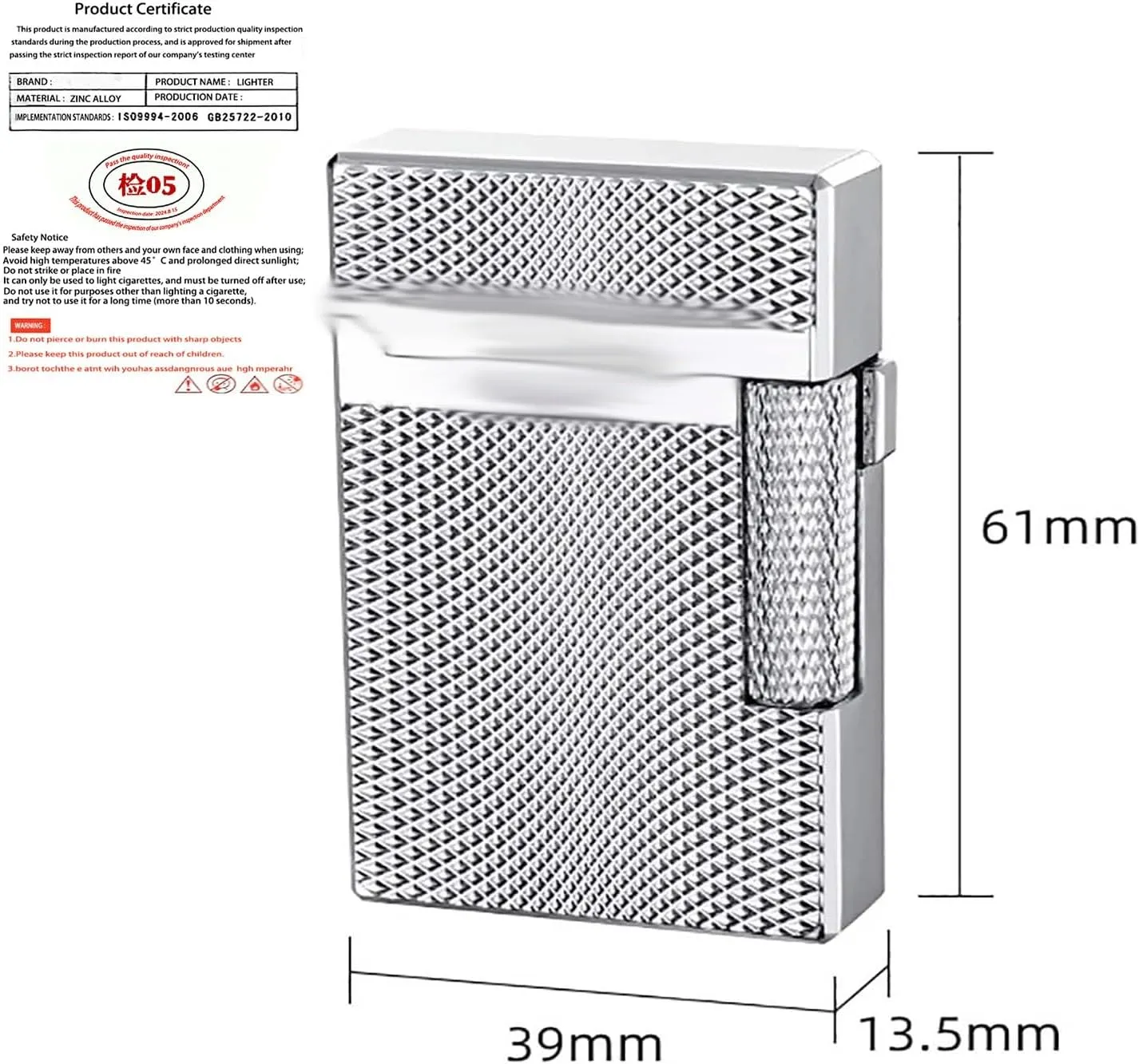 Dual Flame Mode Windproof Refillable Lighter, Jet Torch Soft Flame Lighter for Outdoor Camping Men Gifts (No Butane)(Silver2)
