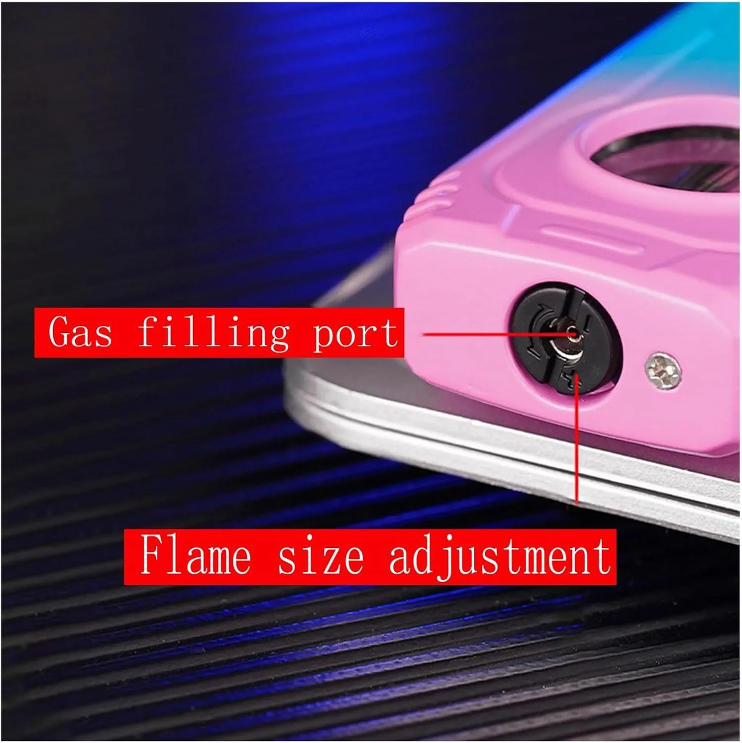 Dual Flame switchable with Transparent air Window Adjustable refillable with Torch Lighter, Camping Candle Hiking (Butane is not Included)(White)