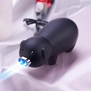 Dual flame torch lighter, jet flame butane lighter, pig shape design, table top decoration, windproof lighter, refillable butane lighter, suitable for gifts, candles, kitchen, camping (butane not incl