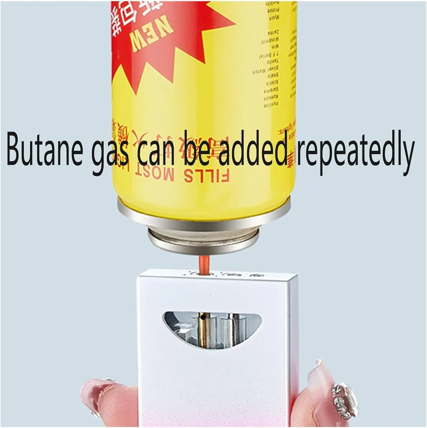 Dual Flame Torch Lighter, switchable Between Windproof red Flame and Soft Flame Visible Fuel Window Suitable for Outdoor Camping Candles(Blue)