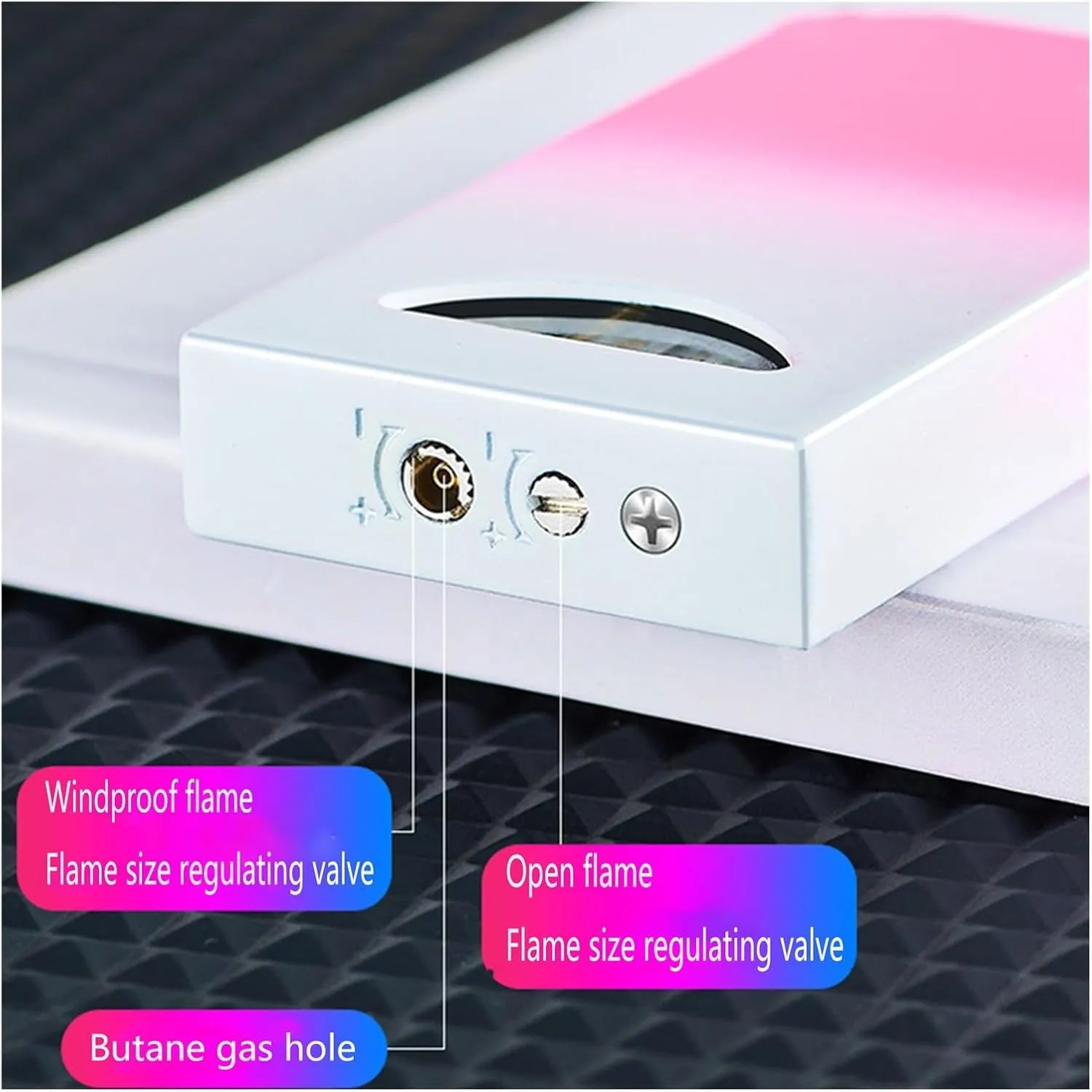 Dual Flame Torch Lighter, switchable Between Windproof red Flame and Soft Flame Visible Fuel Window Suitable for Outdoor Camping Candles(Blue)