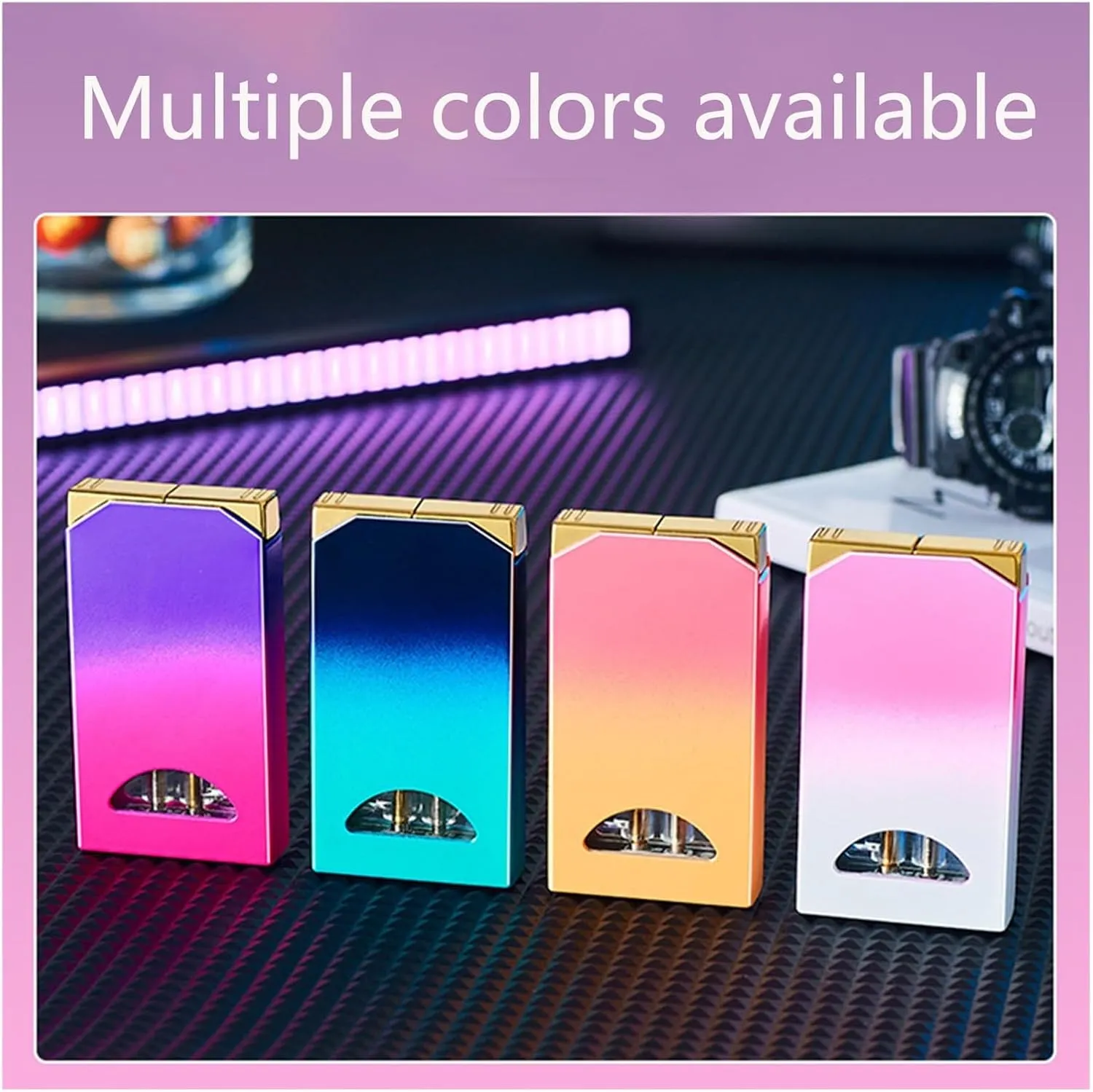 Dual Flame Torch Lighter, switchable Between Windproof red Flame and Soft Flame Visible Fuel Window Suitable for Outdoor Camping Candles(Blue)