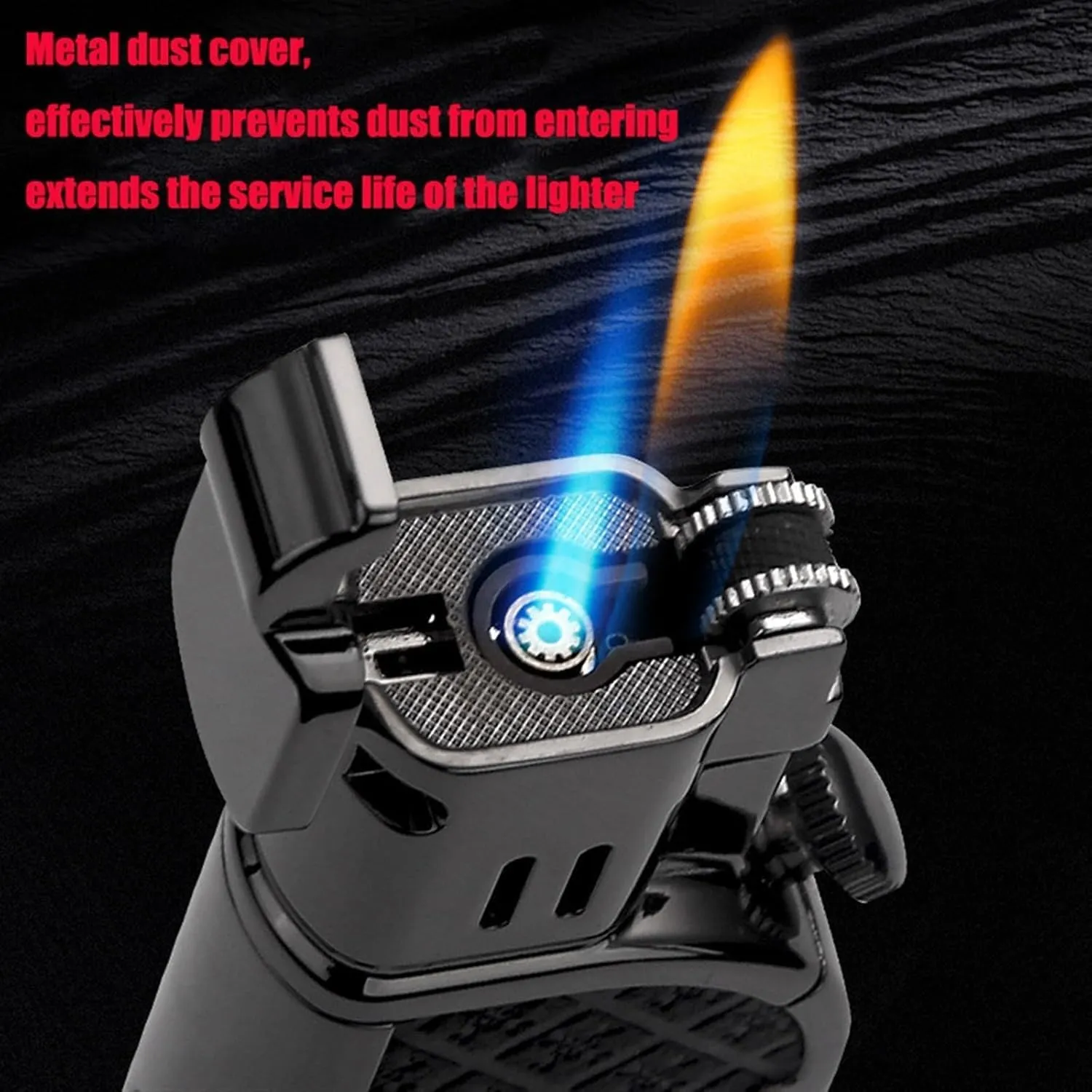 Dual Flame Torch Lighter Windproof Butane Lighter with Tri-Mode Flame Control (Soft/Jet/Dual) & Visible Fuel Window, Refillable Outdoor Survival Gear with Ergonomic Grip(#1)